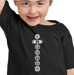 Kids Yoga T-Shirt 7 Chakras White Print Toddler Tee
