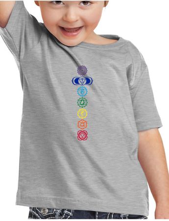 Kids Yoga T-Shirt 7 Colored Chakras Toddler Tee
