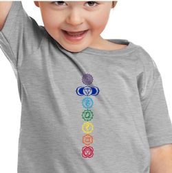 Kids Yoga T-Shirt 7 Colored Chakras Toddler Tee