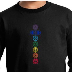 Kids Yoga T-Shirt 7 Colored Chakras Youth Long Sleeve Shirt