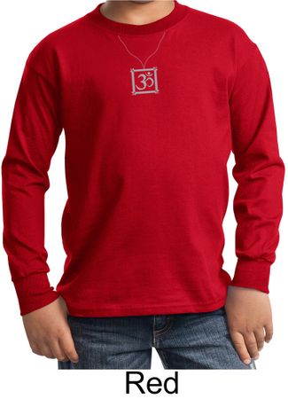 Kids Yoga T-shirt Aum Charm Meditation Youth Long Sleeve Shirt