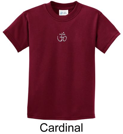 Kids Yoga T-shirt Aum Hindu Patch Meditation Youth Tee Shirt