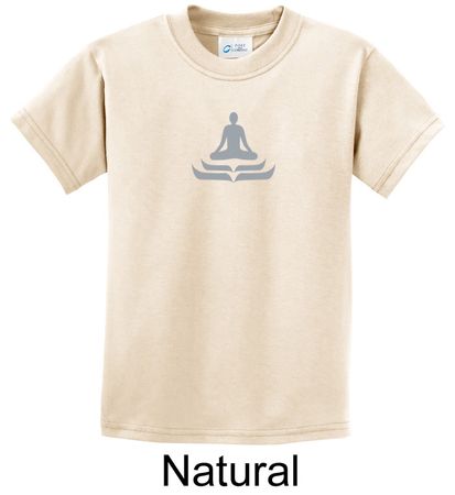 Kids Yoga T-shirt Lotus Pose Meditation Youth Tee Shirt