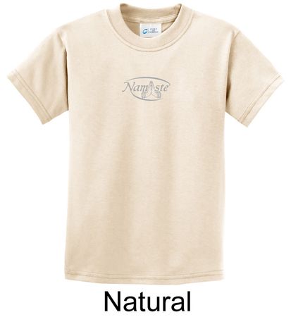 Kids Yoga T-shirt Namaste Small Print Youth Tee Shirt