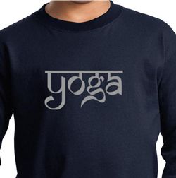 Kids Yoga T-shirt Sanskrit Yoga Text Youth Long Sleeve Shirt