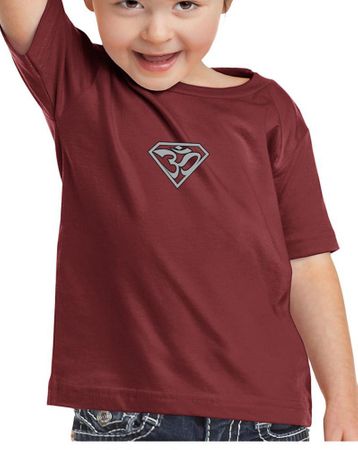 Kids Yoga T-shirt Super OM Small Print Toddler Tee