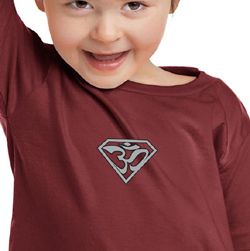 Kids Yoga T-shirt Super OM Small Print Toddler Tee