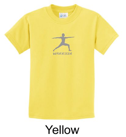 Kids Yoga T-shirt Warrior 2 Pose Meditation Youth Tee Shirt
