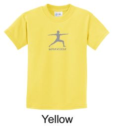 Kids Yoga T-shirt Warrior 2 Pose Meditation Youth Tee Shirt