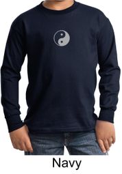 Kids Yoga T-shirt Yin Yang Meditation Youth Long Sleeve Shirt