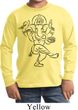 Kids Yoga Tee Black Sketch Ganesha Youth Long Sleeve
