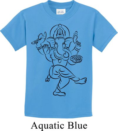 Kids Yoga Tee Black Sketch Ganesha Youth Shirt