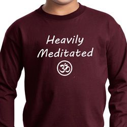 Kids Yoga Tee Heavily Meditated with OM Youth Long Sleeve