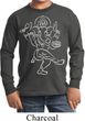 Kids Yoga Tee Sketch Ganesha White Print Youth Long Sleeve