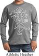 Kids Yoga Tee Sketch Ganesha White Print Youth Long Sleeve