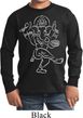 Kids Yoga Tee Sketch Ganesha White Print Youth Long Sleeve