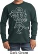 Kids Yoga Tee Sketch Ganesha White Print Youth Long Sleeve