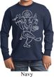 Kids Yoga Tee Sketch Ganesha White Print Youth Long Sleeve