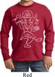 Kids Yoga Tee Sketch Ganesha White Print Youth Long Sleeve