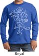 Kids Yoga Tee Sketch Ganesha White Print Youth Long Sleeve