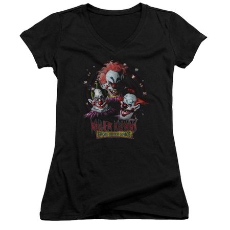 Killer Klowns From Outer Space Juniors V Neck Shirt Killer Klowns Black T-Shirt