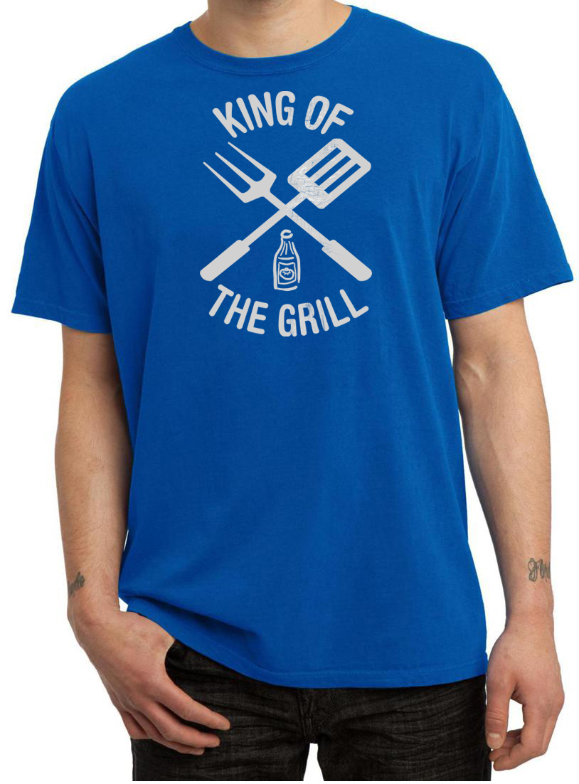 King Of The Grill Pigment Dyed Tshirt Barbecue Utensils Adult Tee
