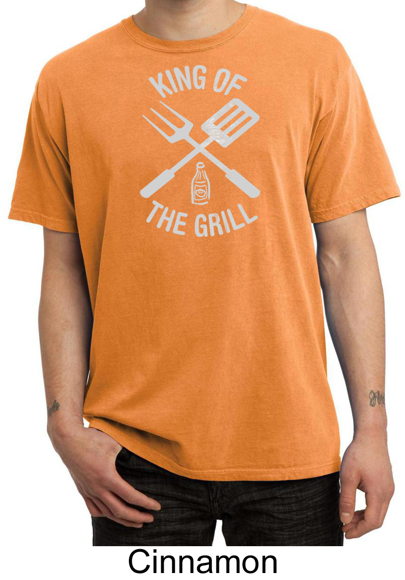 King Of The Grill Pigment Dyed Tshirt Barbecue Utensils Adult Tee