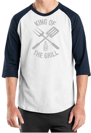 King Of The Grill Raglan Shirt Barbecue Utensils Adult Shirt