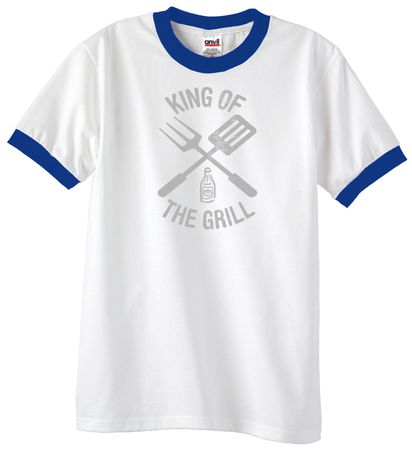 King Of The Grill Ringer Shirt Barbecue Utensils Adult Shirt