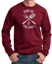 King Of The Grill Sweatshirt Barbecue Utensils Adult Sweat Shirt King Of The Grill Sweatshirt Barbecue Utensils Adult Sweat Shirt