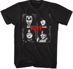 KISS Four Squares Glam Rock T-shirt - Black KISS Four Squares Glam Rock T-shirt - Black
