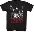 KISS In Concert Adult 70s Glam Band T-shirt - Black