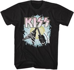 KISS Two Guitars Adult T-shirt - Black KISS Two Guitars Adult T-shirt - Black