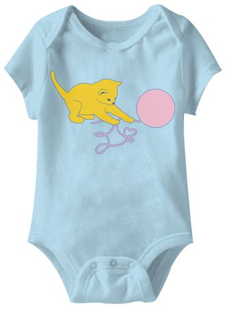 Kitten Funny Baby Romper Light Blue Infant Babies Creeper