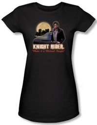 Knight Rider Juniors T-shirt Full Moon Black Tee Shirt Knight Rider Juniors T-shirt Full Moon Black Tee Shirt