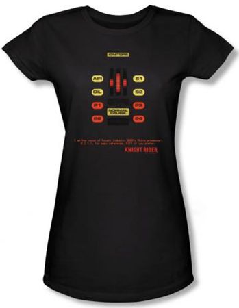 Knight Rider Juniors T-shirt Kitt Consol Black Tee Shirt