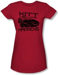 Knight Rider Juniors T-shirt Kitt Happens Red Tee Shirt Knight Rider Juniors T-shirt Kitt Happens Red Tee Shirt