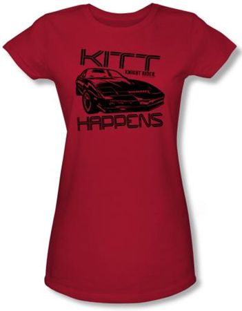 Knight Rider Juniors T-shirt Kitt Happens Red Tee Shirt