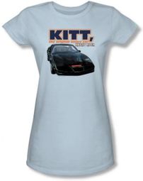 Knight Rider Juniors T-shirt Original Smart Car Light Blue Tee Shirt Knight Rider Juniors T-shirt Original Smart Car Light Blue Tee Shirt