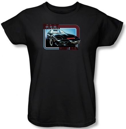 Knight Rider Ladies T-shirt Kitt Classic Black Tee Shirt