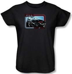 Knight Rider Ladies T-shirt Kitt Classic Black Tee Shirt Knight Rider Ladies T-shirt Kitt Classic Black Tee Shirt