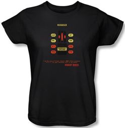 Knight Rider Ladies T-shirt Kitt Consol Black Tee Shirt Knight Rider Ladies T-shirt Kitt Consol Black Tee Shirt