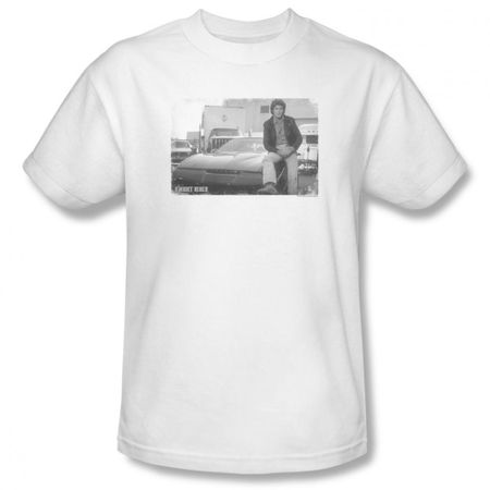 Knight Rider Shirt Black And White Photo White T-Shirt