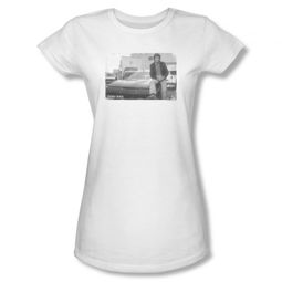 Knight Rider Shirt Juniors Black And White Photo White T-Shirt