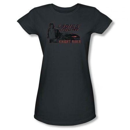 Knight Rider Shirt Juniors Ladies Knight Charcoal T-Shirt
