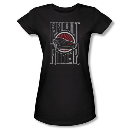 Knight Rider Shirt Juniors Logo Black T-Shirt