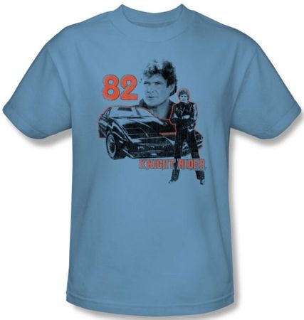 Knight Rider T-shirt 1982 Classic Adult Carolina Blue Tee Shirt