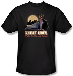 Knight Rider T-shirt Full Moon Adult Black Tee Shirt Knight Rider T-shirt Full Moon Adult Black Tee Shirt