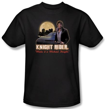 Knight Rider T-shirt Full Moon Adult Black Tee Shirt