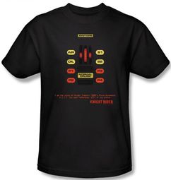 Knight Rider T-shirt Kitt Consol Adult Black Tee Shirt Knight Rider T-shirt Kitt Consol Adult Black Tee Shirt